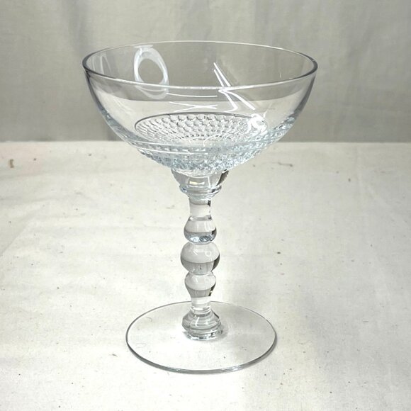 3 Duncan Miller Clear Glass Teardrop Champagnes Tall Sherbets Glasses - Picture 5 of 5
